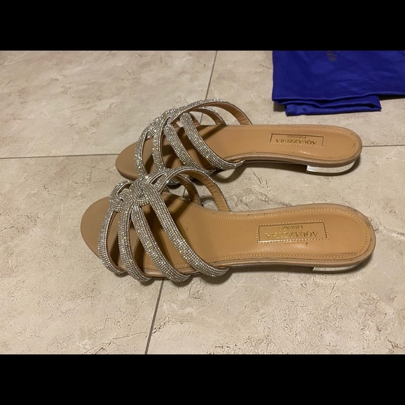 AQUAZZURA
LEATHER MOONDUST SANDALS WITH RHINESTONE EMBELLISHED - Picture 5 of 9